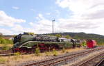 Dampf Plus 18 201 beim umsetzen am 01.09.2018 im Bahnhof Meiningen.