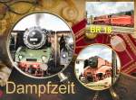 Erinnerung an die Dampfzeit - Montage von Fotos mit der BR 18 in grn bzw.