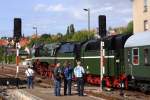 18 201 am 01.09.2012 vor dem Zug der Sonderzugveranstaltungen Chemnitz, anllich der XVIII.