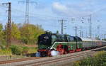 Letzte Fahrt der 18 201 / 02 0201-0 mit dem Sonderzug von Cottbus nach Meiningen zu den Dampfloktagen im Werk Meiningen in Großkorbetha 01.09.2018