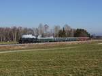 Die 18 3673 mit einem Sonderzug nach Lindau am 24.03.2018 unterwegs bei Buchloe.