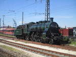 Anlässlig des Jubiläum 50 Jahre Bayrisches Eisenbahnmuseum Nördlingen rangiert die 18 478 ( Bayrische S3/6 ) von Bahnhof Nördlingen ins Museum das Foto habe ich am 2.6.2019 gemacht