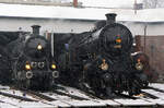 01.04.2022, 18.29 Uhr, BEM Nördlingen:  Im Rahmen der Überführungsfahrt Meiningen-Konstanz übernachtete SBB C 5/6 ( Elefant ) im bayerischen Eisenbahnmuseum Nördlingen.