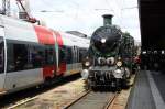 Soeben in Lindau Hbf.eingefahren,ein Dampfsonderzug mit der bayerischen S 3/6    18 478(Maffei 1918)Lindau 13.04.13