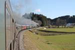 S 3/6 auf dem steigungsreichen Weg zurck von Lindau Richtung Nrdlingen am 13.04.2013 auf der Allgubahn.