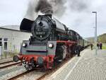 IG Traditionslok 58 3047 e.V. 35 1097-1 mit einem Lipsia Erlebnisreisen Sonderzug DPE 79682 aus Leipzig Hbf, am 17.10.2021 nach der Ankunft in Adorf (Vogtl).