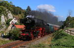 23 058 und 52 7596 (Zugschluss) mit dem DPE 74351 (Schaffhausen PB-Singen(Htw)) bei Gutenstein 18.9.21