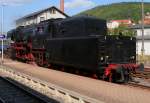 23 042 des Deutschen Eisenbahnmuseums am 03.09.2011 auf Gleis 2 im Bahnhof Meiningen.