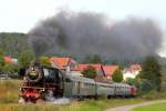 DPN25460 mit 23 042 und 212 133, der letzte Sonderzug von Wolfhagen nach Korbch am 2.9.12 in Twiste.