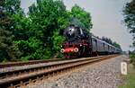 DB-Dampflok 23 105 auf Veranstaltungsfahrten zwischen Nürnberg und Amberg.
Datum: 25.05.1985
