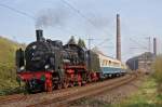 Dampflok 38 2267 am 19.04.2015 in Essen vor der Zeche Wohlverwahrt.