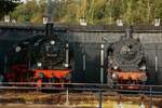 38 2267 (P8) & 55 3345 im Eisenbahnmuseum Bochum Dahlhausen, Oktober 2024.