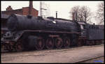 Ehemalige Heizlok 411103 hier am 21.3.1992 im BW Staßfurt.