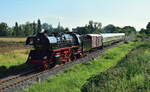 Am Abend des 14.8.21 am 41 1144 mit ihrem Sonderzug wieder aus Querfurt zurück gefahren in Richtung Merseburg.