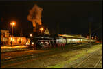 Am Abend des 28.01.2023 erreicht die 41 1144-9 (IGE  Werrabahn Eisenach ) mit dem Sonderzug  Rodelblitz  (DPE 20395 Arnstadt - Eisenach) rund 20 Minuten verspätet und