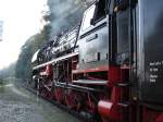 Dampfsonderfahrt nach Eger (Cheb)mit der BR 41 Ausfahrt am Bahnhof Bad Brambach/Vogtland-Sachsen,  Sept.2005