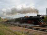 41 1144-9 (Elstertalexpress)bei der Ausfahrt im Bf Greiz am 04.10.08.