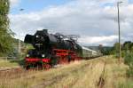 41 1144-9 mit ihren Sonderzug vom Meininger Dampflokfest in Wasungen am 05.09.2009