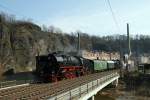 41 1144 und  Schiebelok  65 1049 in Dresden-Plauen am 26.03.2010