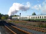 41 1144-9 mit dem Elstertal-Express bei der Ausfahrt in Adorf/V.