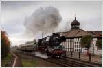 41 1144 mit dem intern beim Plandampf im Werratal bezeichneten DPE 105 von Eisenach nach Meiningen am 27.10.2011 bei der Ausfahrt aus Bad Salzungen.