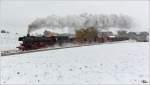 Winterdampf vom Feinsten gab es am 28.10.2012, als die DR 41 018 (DB 042 018-2) fr Fotozwecke, mit dem umgeleiteten Erzleerzug SGAG 48483 ber den Hausruck unterwegs war.