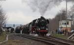 41 1144-9 und 44 2546-8 (Schluss) mit dem DGz 400 (Eisenach Gbf-Immelborn) Ausfahrt Bad Salzungen 13.4.13