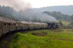 Zwischen Eisenach und Meiningen, Nostalgiezug gezogen von 41 1144-9 und 44 1486-8  am 06.09.2014