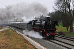 Die im Bahnpark Augsburg stationierte ölgefeuerte Dampflok 41 018 der Dampflok Gesellschaft München e.