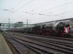 Die BR 41 018 am 09.12.2007 in Regensburg HBF mit dem Dampfsonderzug von Nrnberg nach Regensburg.