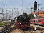 Die 41 018 am 21.08.2010 mit ihrem Sonderzug zum Jubilum 175 Jahre Deutsche Eisenbahn bei der Einfahrt in den Nrnberger Hbf.