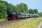 42 096-8 auf berfhrungsfahrt am Nachmittag den 12.07.2013 bei Woltorf nach Eystrup