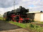 lgefeuerte 41 360 zu Gast im DB Museum Koblenz Ltzel. Sie Fasste Wasser und eine Undichtigkeit wurde behoben.