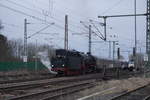 Großer Bahnhof in Groß Gleidingen: 41 096 wartet am 3.März auf die Weiterfahrt in Richtung Hildesheim, anbei der Sonderzug für die Fahrt nach Berlin ins Technikmuseum.