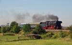 Auf dem Weg nach Aken befand sich 44 1486, als sie am 18.08.12 bei Pidorf durch die Lande fuhr.