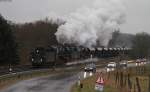 44 2546-8 und 41 1144-9 mit dem  DGz 201  (Eisenach Gbf-Bad Salzungen) bei Unterrohn 11.4.13