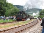 Ausfahrt BR 50 3501 mit dem P103 aus Ftzen am Schluss hngt BR 38 3199.Aufgenommen am 27.5.07 (30 Jahre Sauschwnzlebahn)