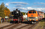 50 2988 und 218 117-0 bei den Rottweiler Dampfloktagen 8.10.22.