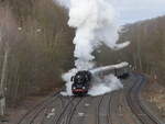 50 3648-8 des Sächsischen Eisenbahnmuseum Chemnitz unternahm am 07. Januar 2023 eine Sonderfahrt von Chemnitz über Döbeln - Roßwein - Nossen - Meißen und Radebeul nach Dresden. Bei einer Scheineinfahrt konnte ich den Zug in Nossen bei recht gutem Licht ablichten.