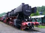 Eine Dampflok der DB-Baureihe 053 im Eisenbahnmuseum in Bochum-Dalhausen am 25.