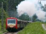 50 2988 und VT 121 der HzL als HzL 649 (Trossingen DB-Trossingen Stadt) am km 10,0 1.6.09