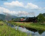 50 2740 mit dem DPE 92207(Karlsruhe Hbf-Seebrugg) und im Schlepp E44 170 am Schluss bei Haslach 25.7.10