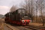 050 761-6 rangiert im Bw Stolberg anlässlich des Dampflok-Abschiedes im April 1976.