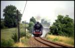 50622 war am 26.6.1993 bei Zuzenhausen mit einem Sonderzug zum Bahnhofsfest nach Sinsheim unterwegs.