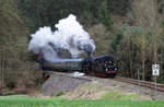 Die Chemnitzer 50 3648-8 in der Sächsischen Schweiz.