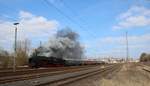 Meininger Dampflok Verein 50 3501 verlässt Treysa mit einen Sonderzug nach Stadtallendorf.