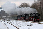 50 3610 + 50 3648 bei der Einfahrt in Schwarzenberg am 15.12.2018