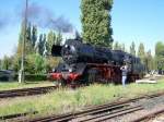 Die BR 50 3708-0 fhrte Fhrerstandsmitfahrten beim Dampflokfest in Stassfurt durch.