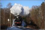 50 3648 des SEM Chemnitz dampft am 23.12.07 bei herrlichem Sonnenschein aus Wolkenstein heraus.