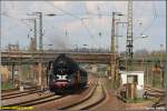 Am 26.04.08 fuhr 50 3648 des SEM Chemnitz mit dem Museumszug auf Charterfahrt ins Erzgebirge. Hier auf der Zubringerfahrt vom SEM an der ehemaligen RAW-Brcke im Vorfeld des Chemnitzer Hbf aufgenommen.